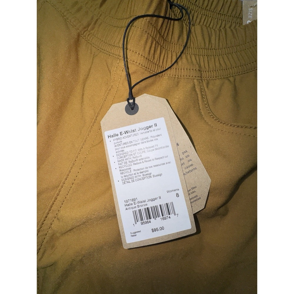 Prana Halle E-Waist Jogger Plus II Antique Bronze Womens 8 Hiking pants - Picture 4 of 10